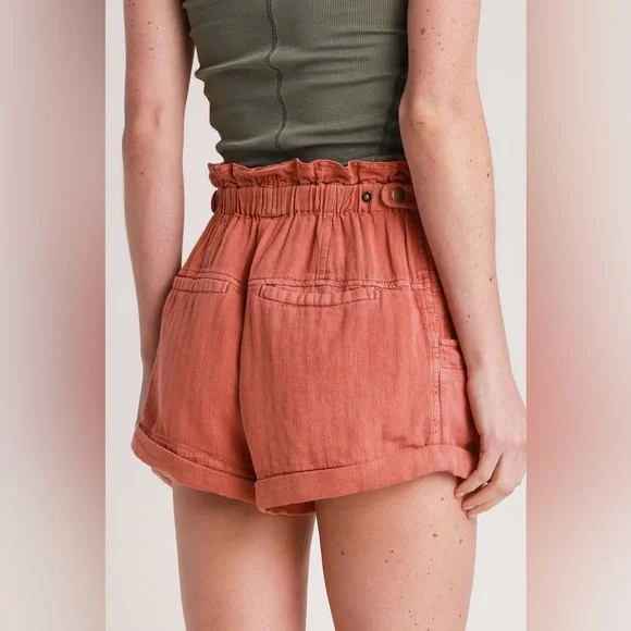 🆕FREE PEOPLE Topanga Cuff Shorts-Spice Route color - Picture 3 of 13
